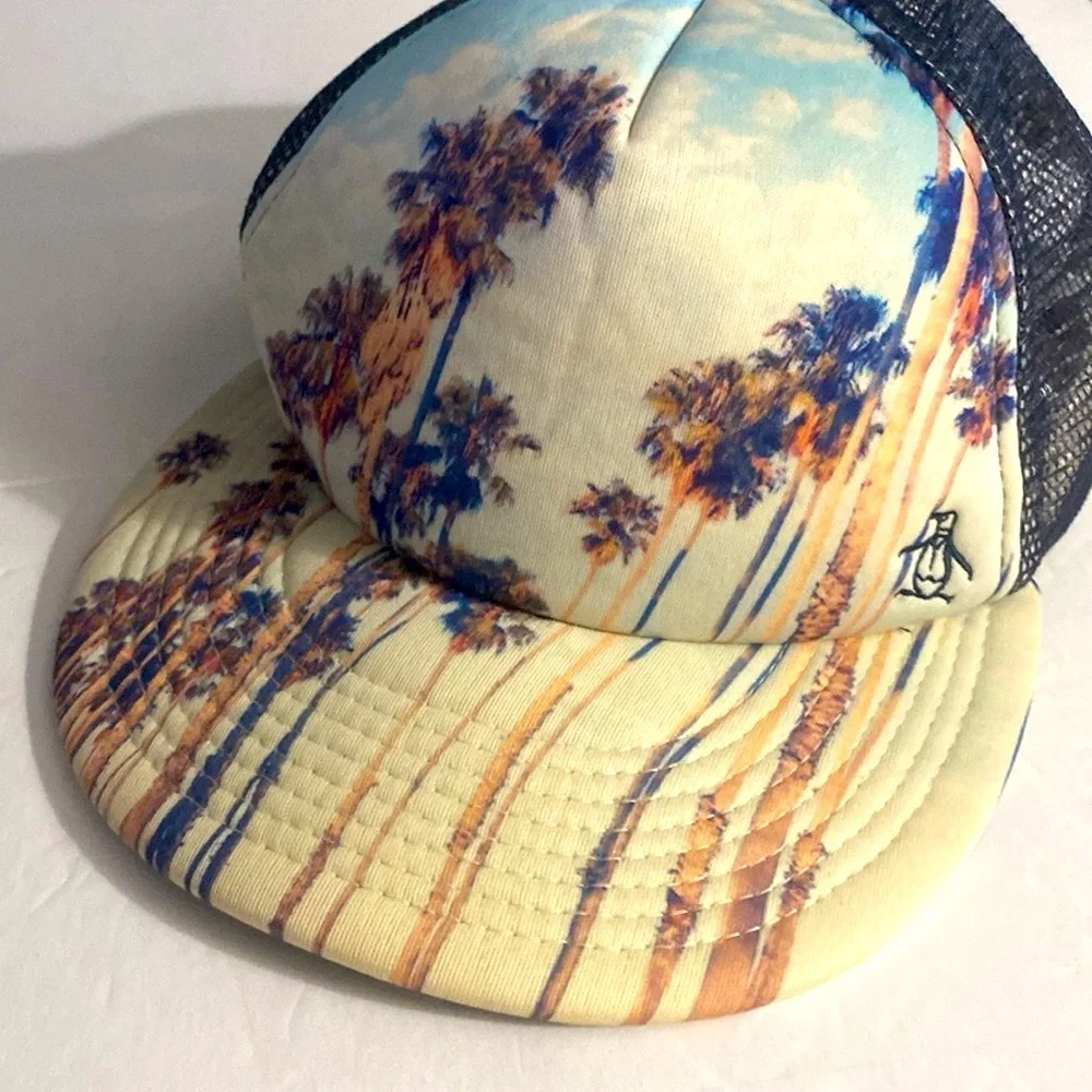 Original Penguin SnapBack Hat, Cap, Blue Sky, Palm trees, Novelty, OS, NWOT - Picture 9 of 13